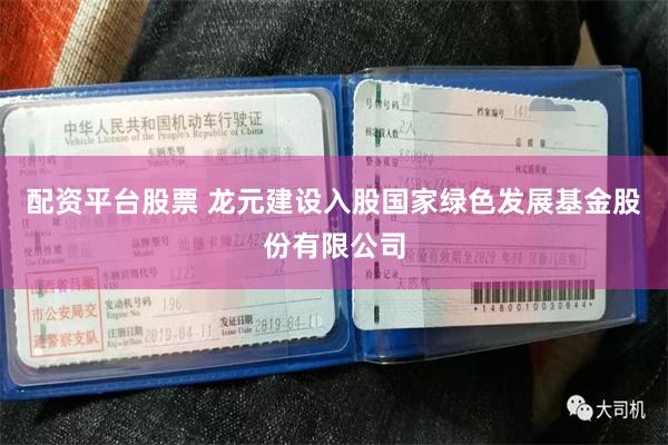 配资平台股票 龙元建设入股国家绿色发展基金股份有限公司