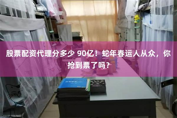 股票配资代理分多少 90亿！蛇年春运人从众，你抢到票了吗？