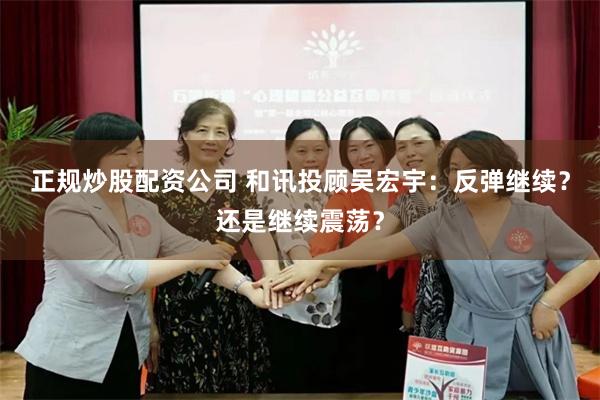 正规炒股配资公司 和讯投顾吴宏宇：反弹继续？还是继续震荡？