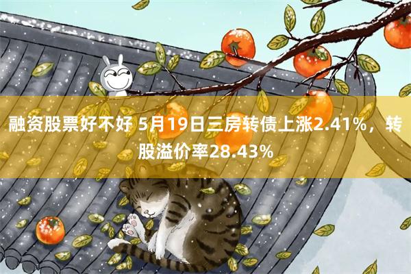 融资股票好不好 5月19日三房转债上涨2.41%，转股溢价率28.43%