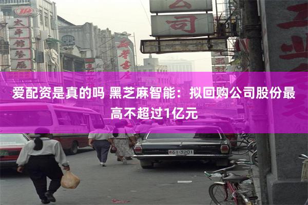 爱配资是真的吗 黑芝麻智能：拟回购公司股份最高不超过1亿元